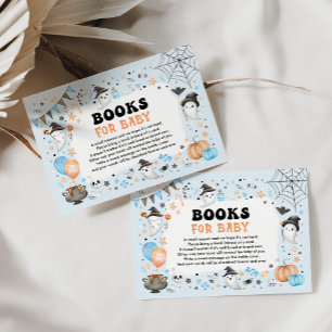 Carte D'accompagnement Livres fantômes Halloween Blue Little Boo pour béb