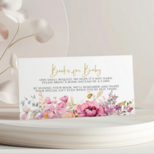 Carte D'accompagnement Livres Fleur sauvage pourpres pour Baby Card