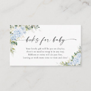 Carte D'accompagnement Livres Fleuris Hortensia Bleu Pour Bébé