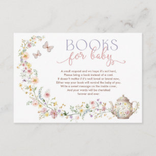 Carte D'accompagnement Livres Fleurs sauvages de Tea Party pour bébé