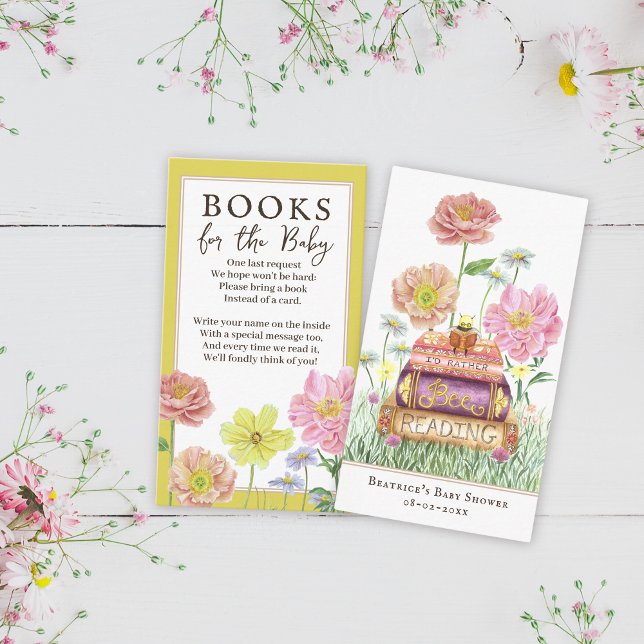 Carte D'accompagnement Livres Fleurs sauvages jaunes pour Signet Baby sho (Créateur téléchargé)