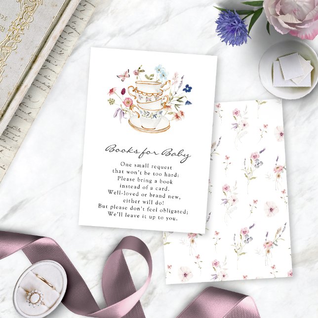 Carte D'accompagnement Livres fleurs sauvages pour Baby Card (Wildflower Books for Baby Card by Painted Paperie
)