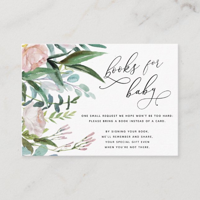 Carte D'accompagnement Livres Floral Rose Rose rose Pour Baby Enc (Devant)