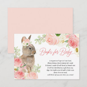 Carte D'accompagnement Livres floraux blancs roses de Pâques pour bébé