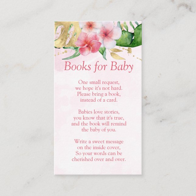 Carte D'accompagnement Livres floraux d'été pour bébé (Devant)
