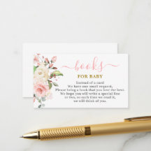 Livres floraux roses pour Baby Card