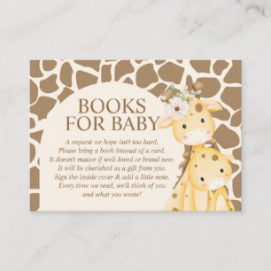 Carte D'accompagnement Livres Maman et Bébé Girafe Neutres pour Bébé