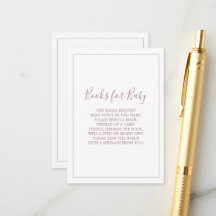 Livres minimalistes en or Rose pour Baby Card