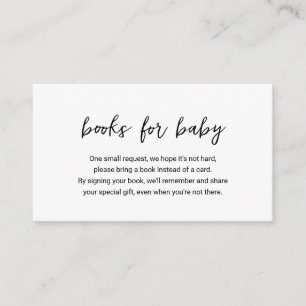 Carte D'accompagnement Livres minimes modernes pour le Baby shower
