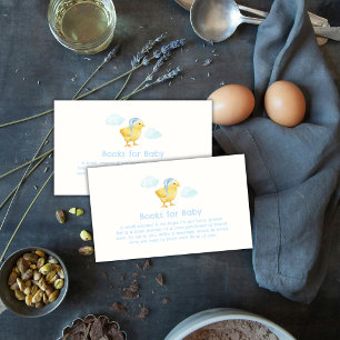 Carte D'accompagnement Livres Nuage Poulet Bleu Ciel Pour Baby Shower