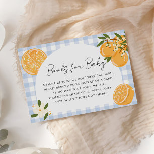 Carte D'accompagnement Livres Orange Gingham Citrus pour Bébé
