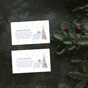 Carte D'accompagnement Livres ours polaire Santa d'hiver pour Baby Shower