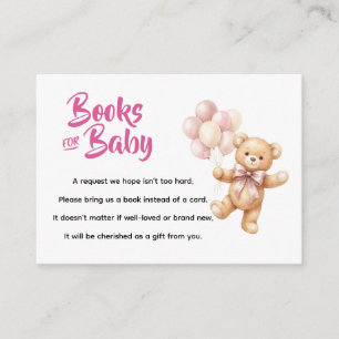Carte D'accompagnement Livres personnalisés d'ours en peluche rose pour b