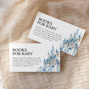 Carte D'accompagnement Livres pour Baby Blue Fairytale Castle Baby shower
