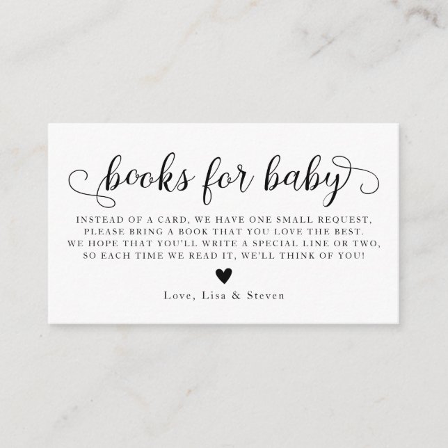 Carte D'accompagnement Livres Pour Baby Book Demande Card (Devant)