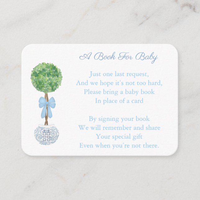 Carte D'accompagnement Livres pour Baby Boy's Library Preppy Boxwood Douc (Devant)