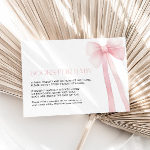 Carte D'accompagnement Livres pour Baby Card Pink Bow