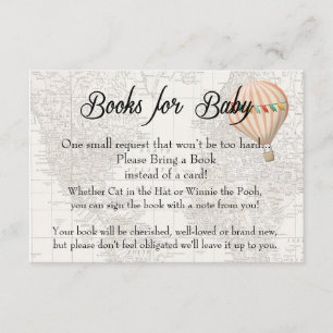 Carte D'accompagnement Livres pour Baby Card - Pink Hot Air Balloon Girl