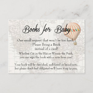 Carte D'accompagnement Livres pour Baby Card - Pink Hot Air Balloon Girl
