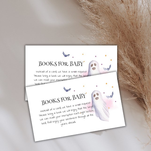 Carte D'accompagnement Livres Pour Baby Cute Ghost Baby shower Halloween (Books For Baby Cute Ghost Halloween Baby Shower Enclosure Card)