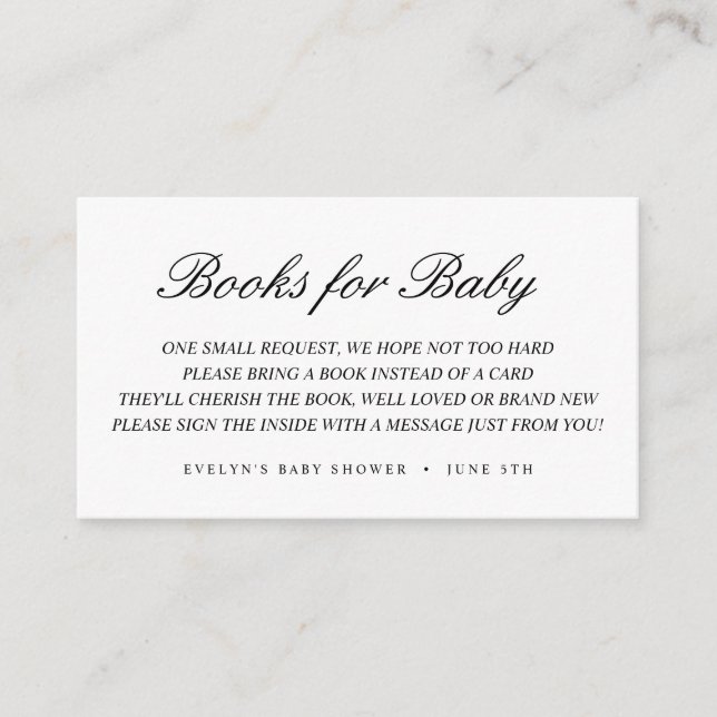 Carte D'accompagnement Livres pour Baby insert card (Devant)