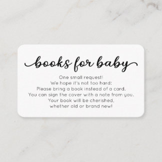 Carte D'accompagnement Livres pour Baby Insert Card pour Baby shower