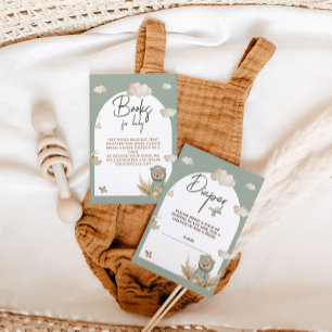 Carte D'accompagnement Livres Pour Baby Nursery Boho Bear Baby shower