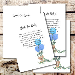 Carte D'accompagnement Livres Pour Baby Oh Boy Blue Balloon Eucalyptus