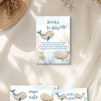 Livres pour Baby shower bébé bleu beige baleine