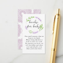 Livres pour Baby Shower Bébé en Dentelle de Lilas