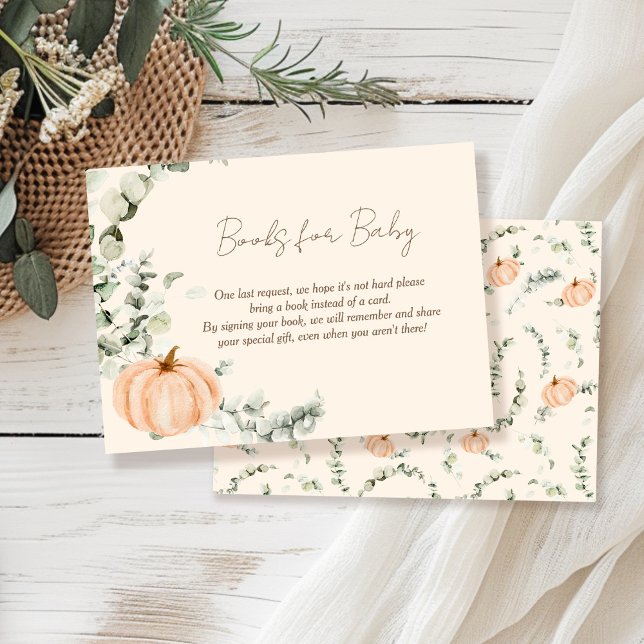 Carte D'accompagnement Livres pour Baby shower Citrouille Baby Little (Créateur téléchargé)