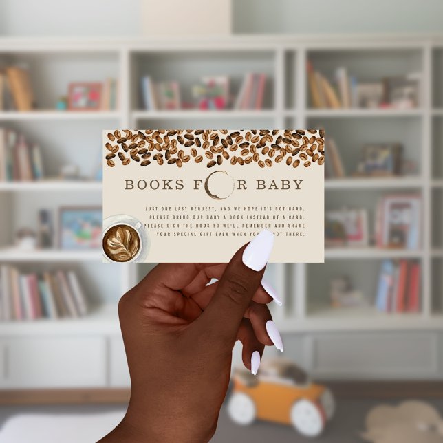 Carte D'accompagnement Livres Pour Baby shower Coffee Beans Demande De Ré (Créateur téléchargé)