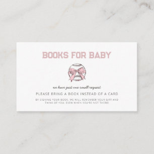 Carte D'accompagnement Livres pour Baby Shower Fille de Baseball Rose pou