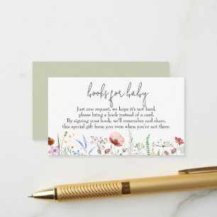 Carte D'accompagnement Livres pour Baby shower Fleur sauvage bébé