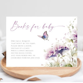 Carte D'accompagnement Livres pour Baby violet baby shower papillon lilas