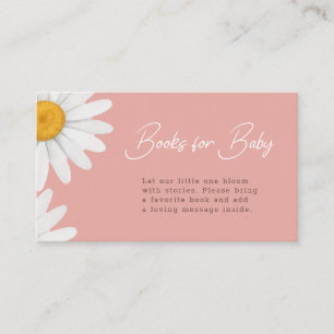 Carte D'accompagnement Livres pour bébé à fleurs rose pastel et marguerit