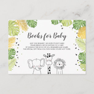 Carte D'accompagnement Livres pour bébé Apportez un livre Safari Jungle A