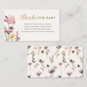 Carte D'accompagnement Livres pour bébé aquarelle Wildflower Sprinkle