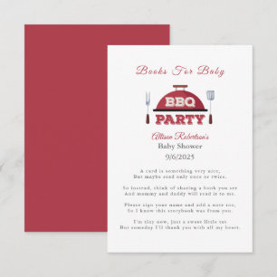 Carte D'accompagnement Livres Pour Bébé Baby shower BBQ Extérieur