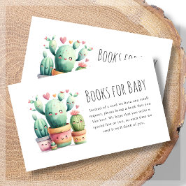 Carte D'accompagnement Livres pour bébé | Baby shower Cactus mignon