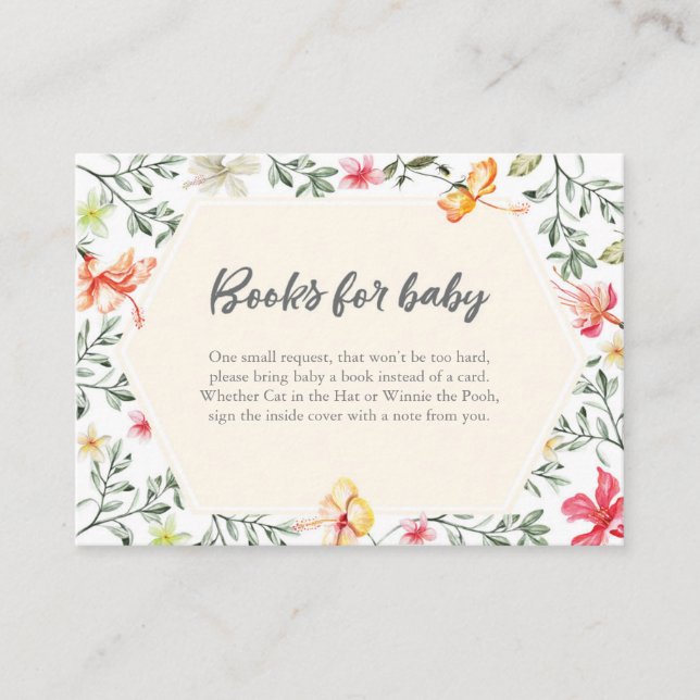 Carte D'accompagnement Livres pour bébé Baby shower tropical (Devant)