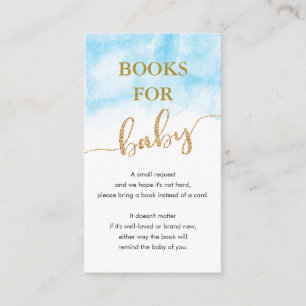 Carte D'accompagnement Livres Pour Bébé Bleu Aquarelle Parties scintillan
