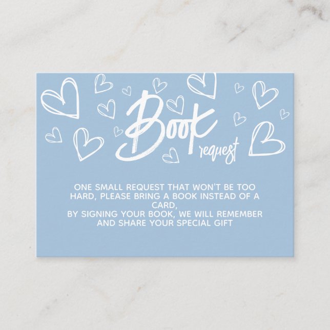 Carte D'accompagnement Livres pour bébé Bleu douche moderne (Devant)