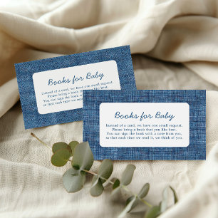 Carte D'accompagnement Livres pour bébé Blue Jean Baby Denim Baby Shower