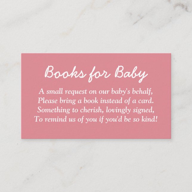 Carte D'accompagnement Livres pour bébé Blush Pink Encape Card (Devant)