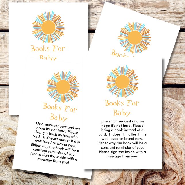 Carte D'accompagnement Livres Pour Bébé Boho Sun Voici Le Soleil (Créateur téléchargé)