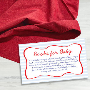Carte D'accompagnement Livres pour bébé cadre ondulé bleu et rouge Baby S