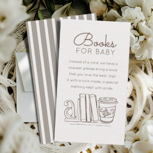 Carte D'accompagnement Livres pour bébé Café Bébé Baby Shower