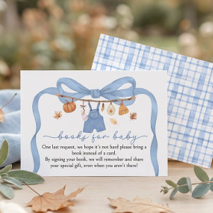Carte D'accompagnement Livres pour bébé citrouille bleu Baby Shower d'aut