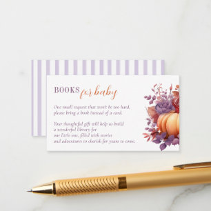 Carte D'accompagnement Livres pour bébé Citrouille d'aquarelle Baby showe